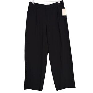 A New Day Womens Black Wide-Leg Pants Size 14 With Zip & Hook Closure. NWT.